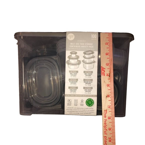 Core Multi-Used Food Storage Containers Variety Pack Gray Clear NEW 100 Pcs - Picture 9 of 16